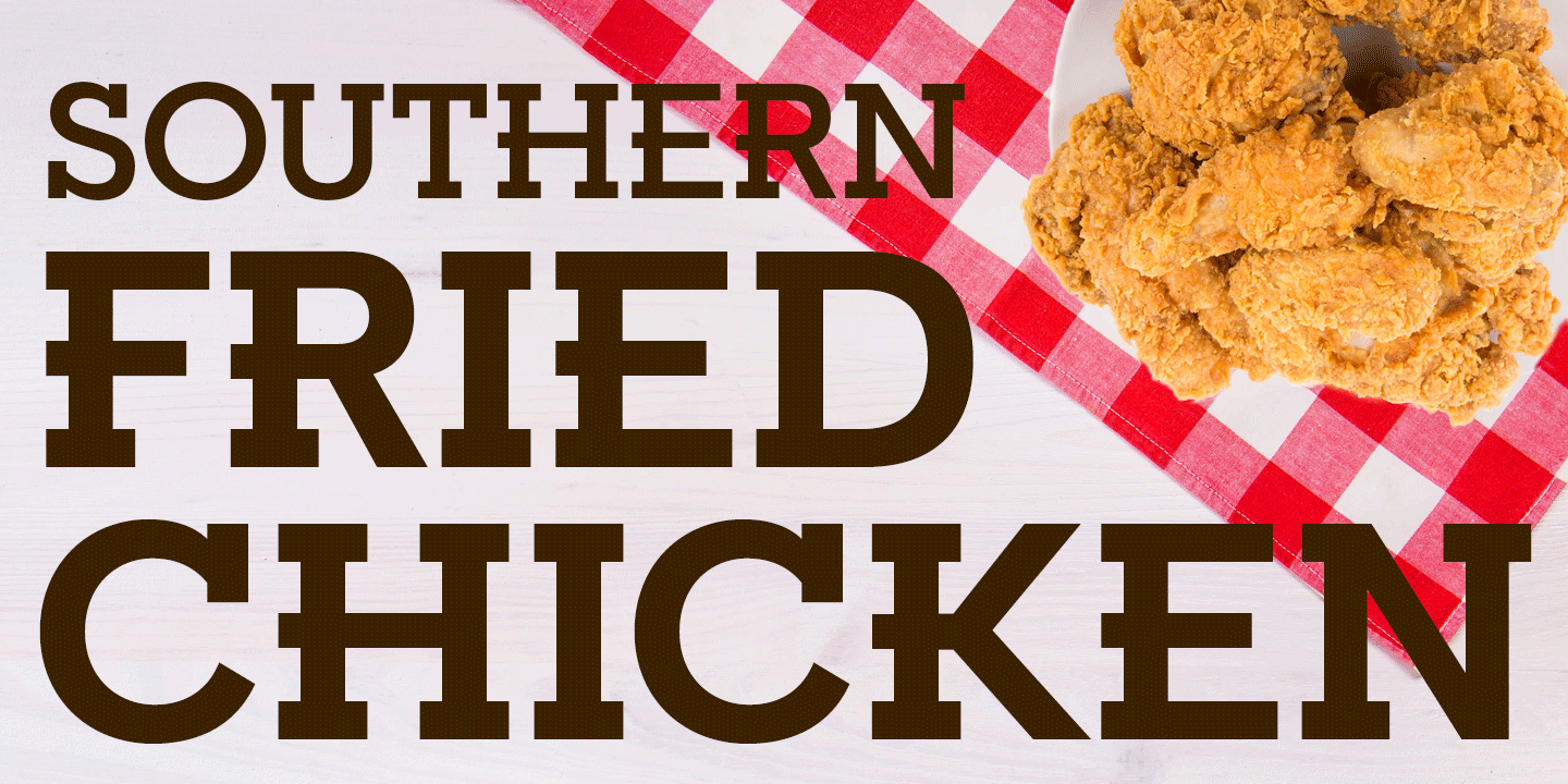 Пример шрифта Fried Chicken Thin Italic